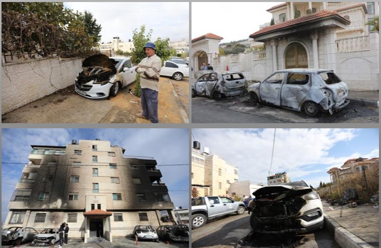 מתנחלים הציתו רכבים וירו לעבר כוחות הכיבוי בהתקפה על אל-בירה ודיר דיבוואן