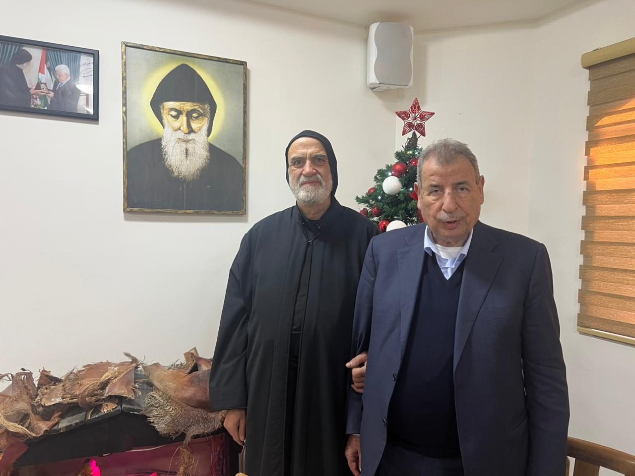 ח’ורי ביקר בכנסיית מר שרבל המארונית בבית לחם וברך לרגל חג המולד וראש השנה האזרחית