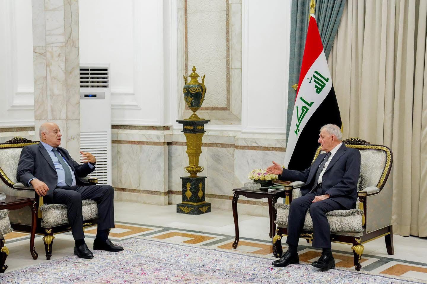 נשיא עיראק: תמיכתנו בפלסטין איתנה; הרג'וב: היחסים בין המדינות איתנים