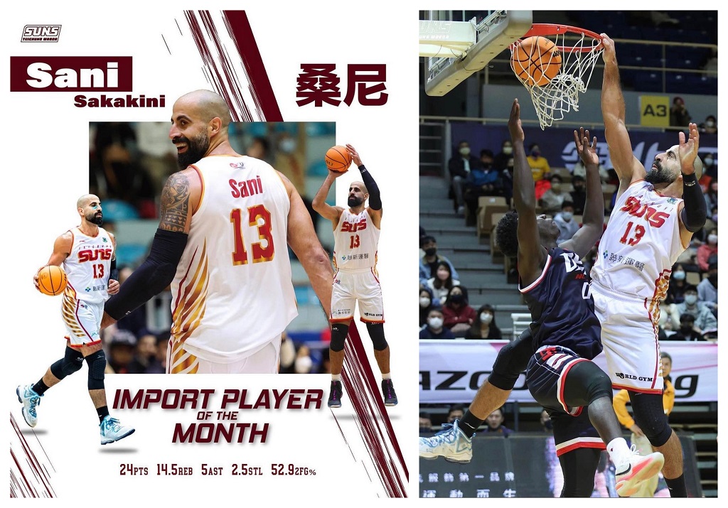 כדורסלן פלסטיני שחקן החודש בטאיוואן