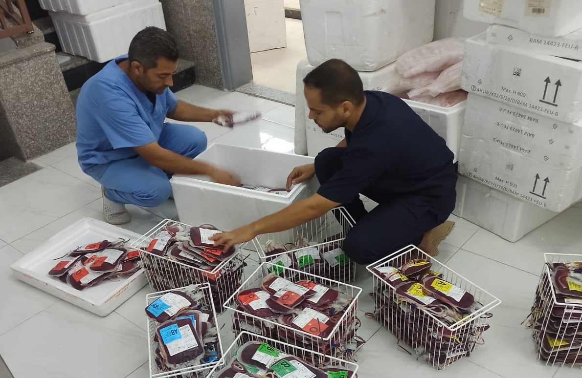 משרד הבריאות: 6,000 מנות דם הגיעו היום לרצועת עזה