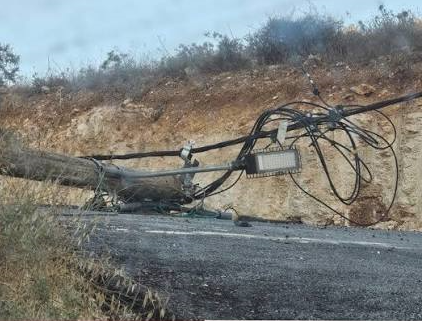 מתנחלים תקפו שני פלסטינים והשחיתו עמודי חשמל בביתא ובאוסרין