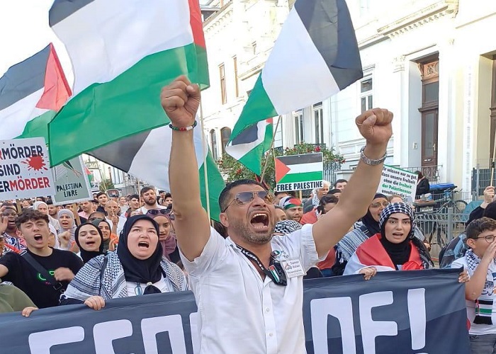 אלפים הפגינו בעיר ברמן בגרמניה: גינוי למתקפה המתמשכת של כוחות הכיבוש על עזה