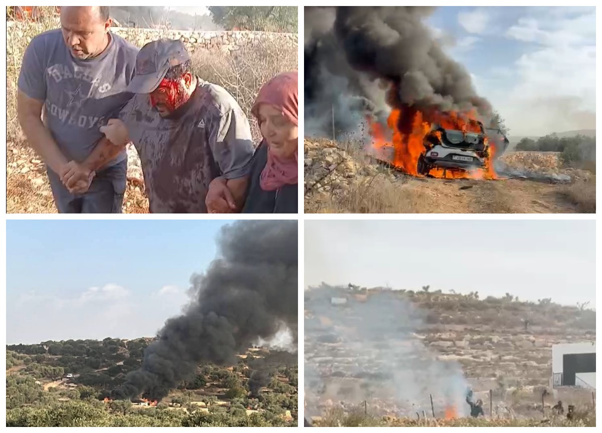 פצועים, כלי רכב ועצי זית שהוצתו בתקיפות מתנחלים נרחבות ממזרח לרמאללה