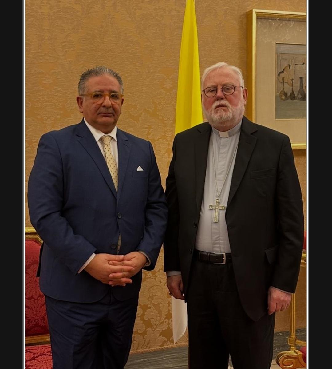 שגריר פלסטין בוותיקן מסר איגרת מנשיא המדינה לשר הוותיקן המיועדת לאפיפיור