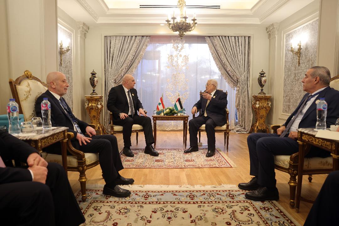 הנשיא עבאס נפגש עם נשיא לבנון ג'וזף עון