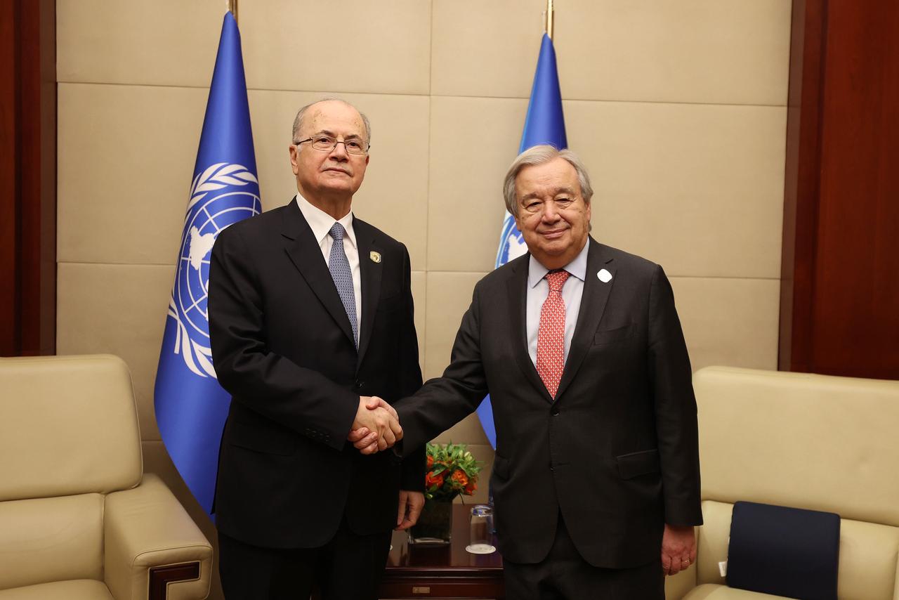 מוסטפא דן עם מזכ"ל האו"ם בהתפתחויות האחרונות בפלסטין