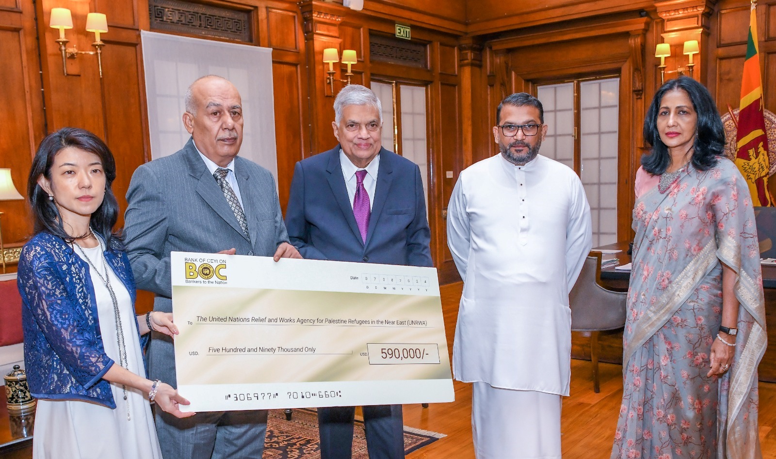 סרי לנקה תרמה לאונר"א 590 אלף דולר