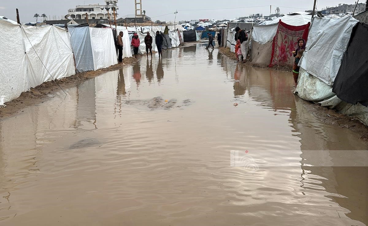 עקורי עזה טובעים בבוץ ובקור כשהגשמים מציפים שוב את מחנות האוהלים
