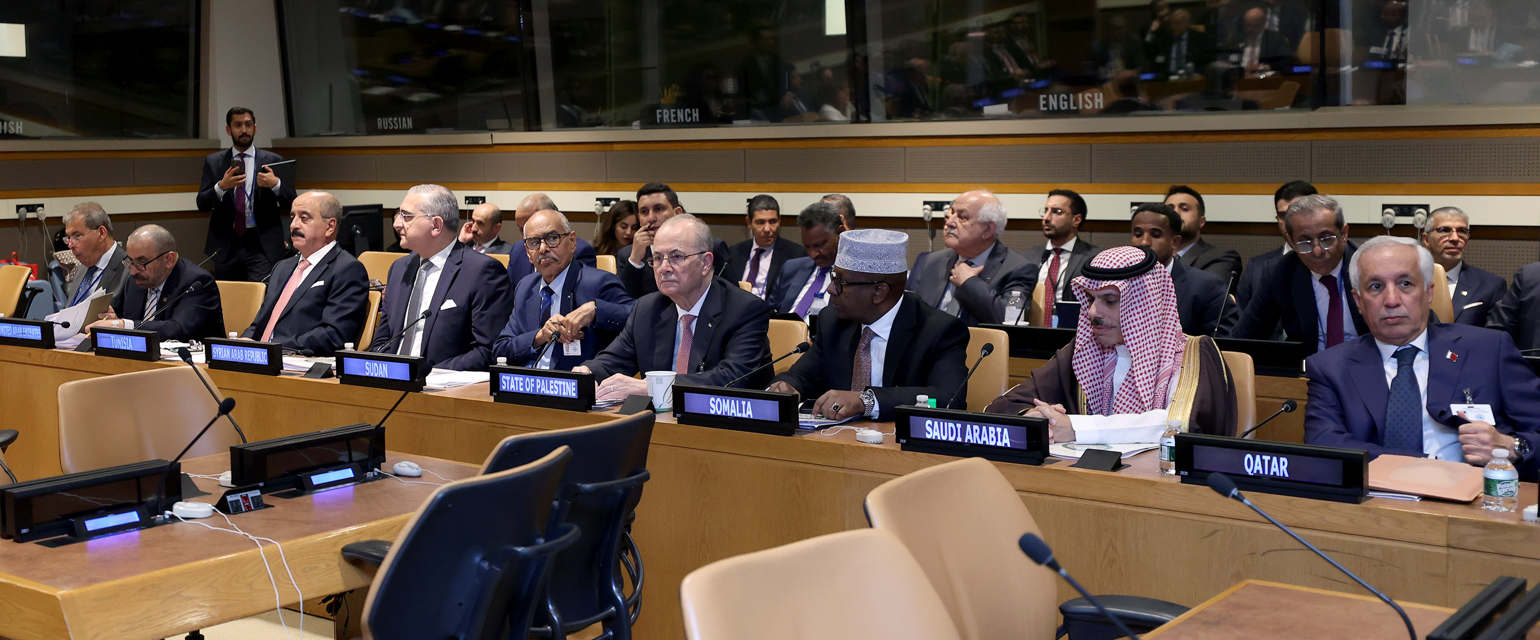 ראש הממשלה מוחמד מוסטפא משתתף בפגישה עם ליגת הערבים בשולי העצרת הכללית של או"ם