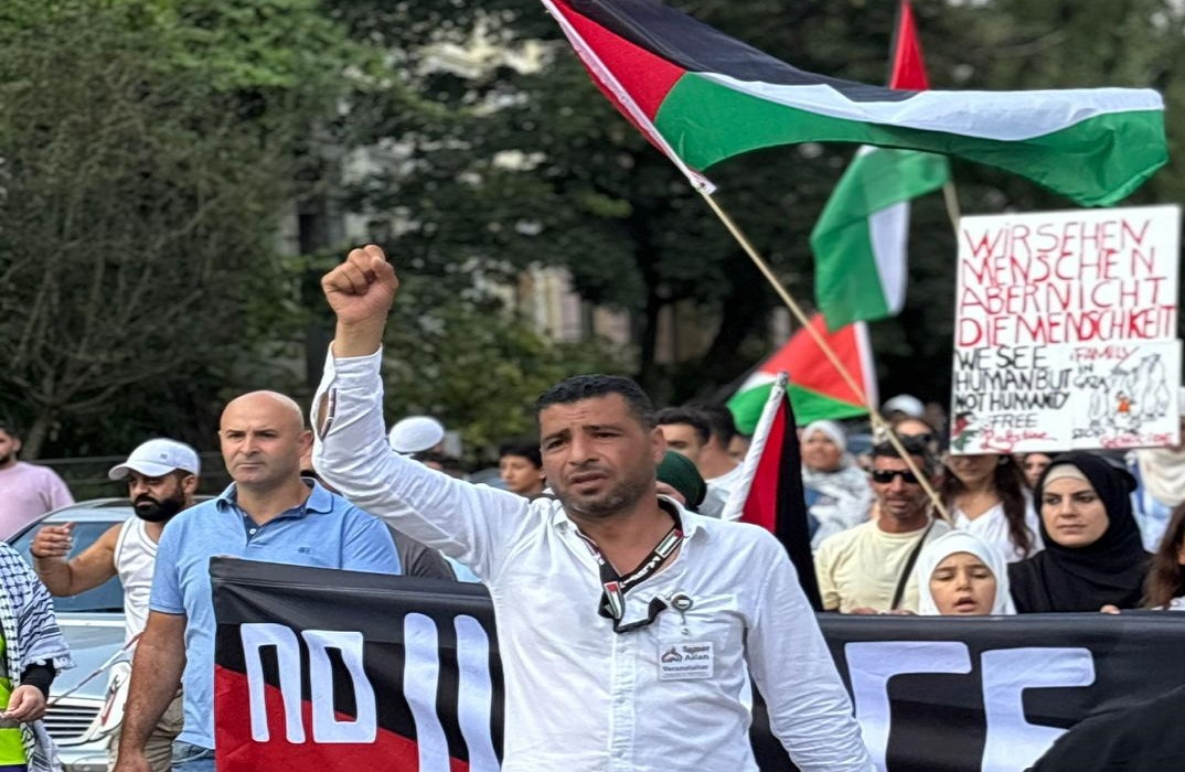 הקהילה הפלסטינית בברמן הפגינה נגד פשעי הכיבוש בעזה ובגדה
