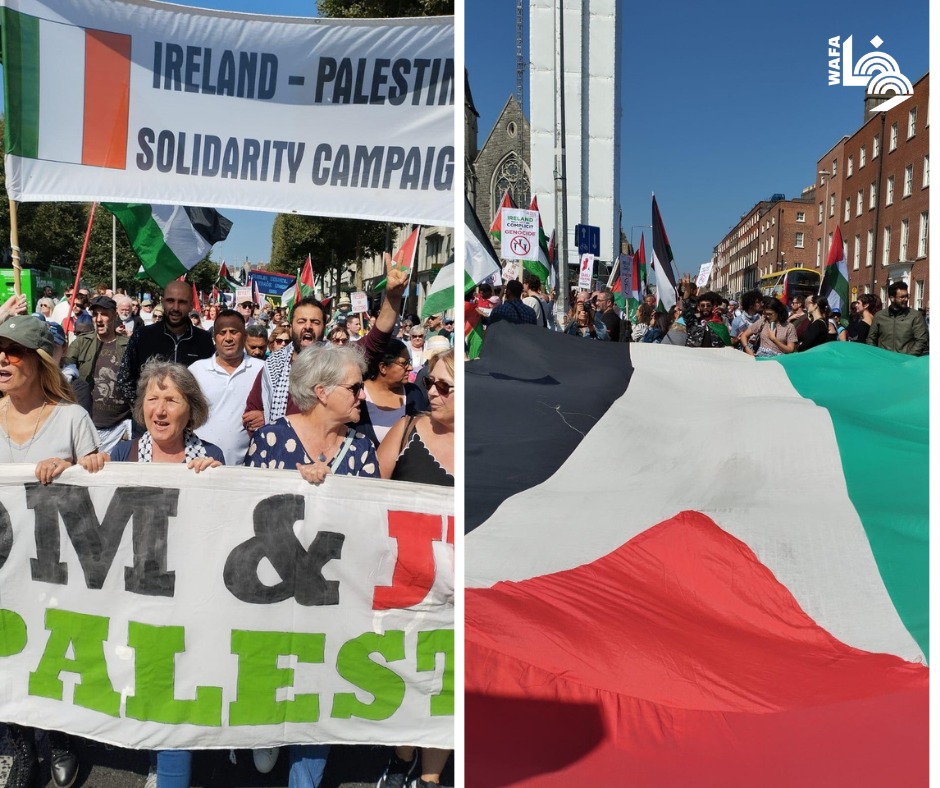 רבבות הפגינו בדבלין נגד המתקפה על עזה והגדה המערבית