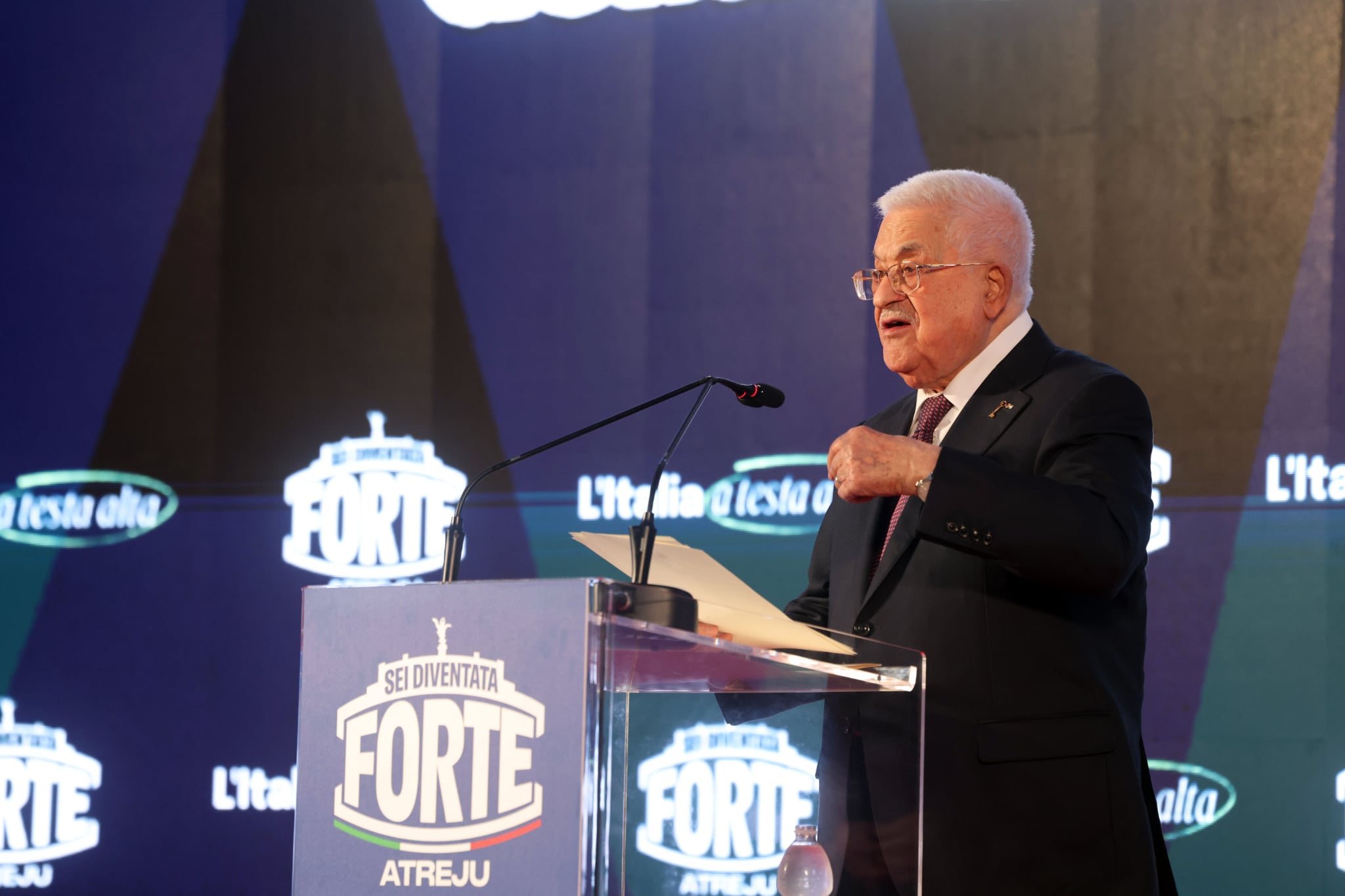 הנשיא בוועידת מפלגת ״אחי איטליה״: עצמאות פלסטין היא המפתח לביטחון וליציבות באזור