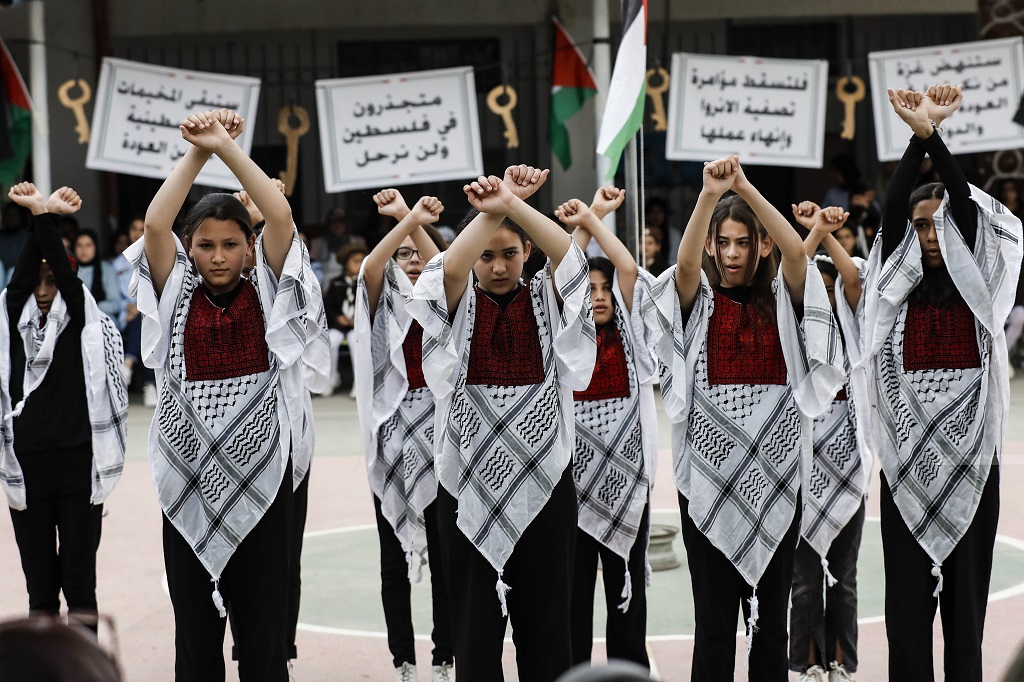 משרד החינוך הפלסטיני: אלפי תלמידים ברחבי הגדה מציינים 77 שנה לנכבה