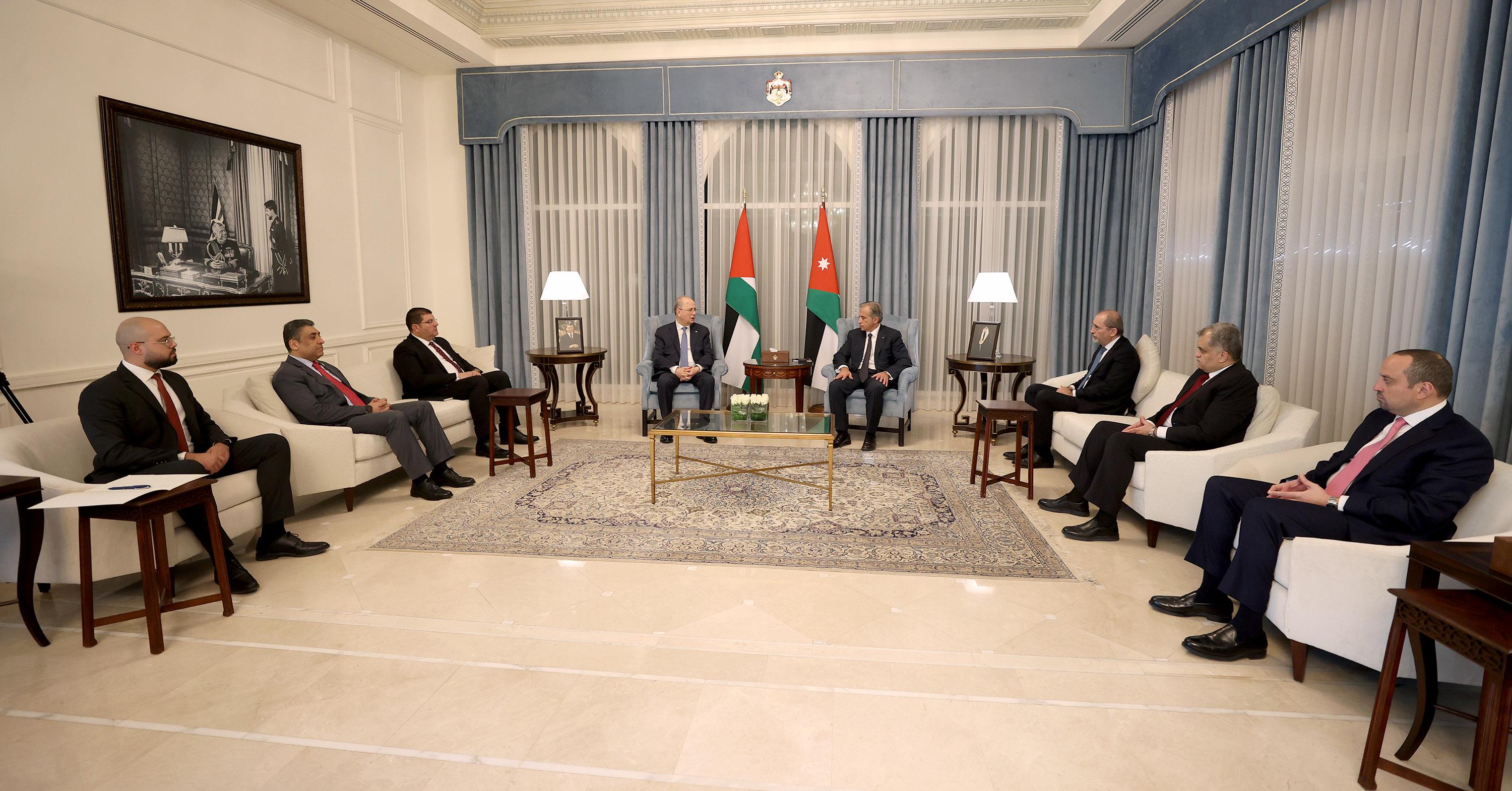 פגישה בעמאן: ראש ממשלת פלסטין מוחמד מוצטפא וראש ממשלת ירדן ג'עפר חסאן דנו בתוקפנות על עזה ובהגנה על המקומות הקדושים