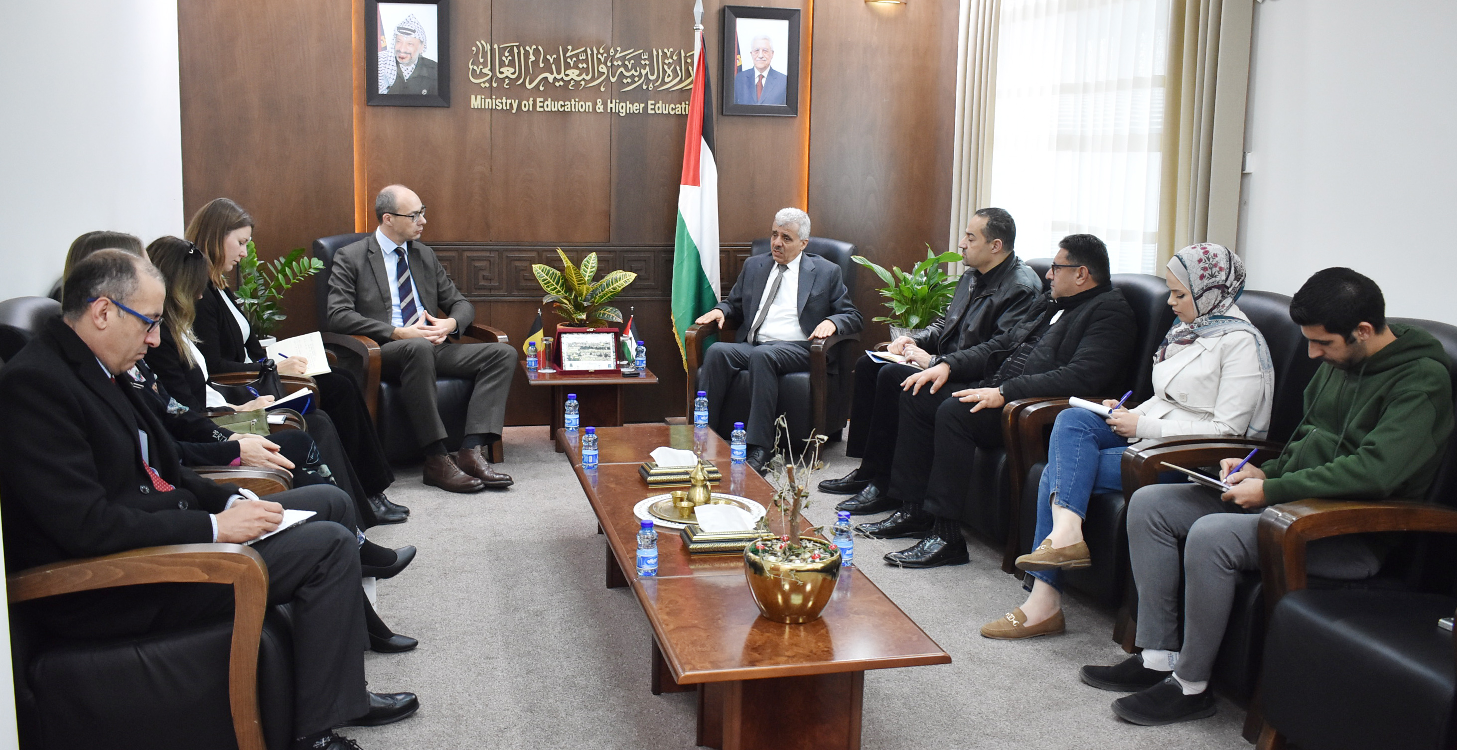 שר החינוך הפלסטיני ושגריר בלגיה דנו בתמיכה ושיקום מערכת החינוך בעזה