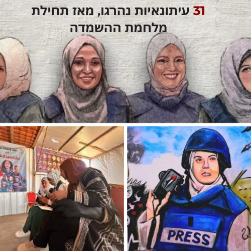 ארגון העיתונאים חושף מניעים חמורים להריגת 31 עיתונאיות מאז תחילת מלחמת ההשמדה