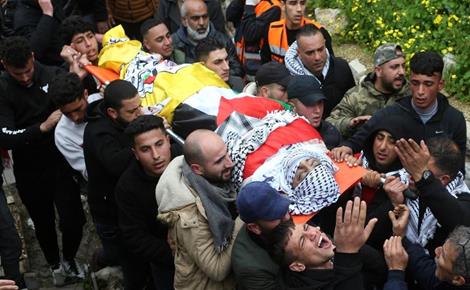 הלווית ההרוג התשיעי בפלסטין מירי חיילי הכיבוש