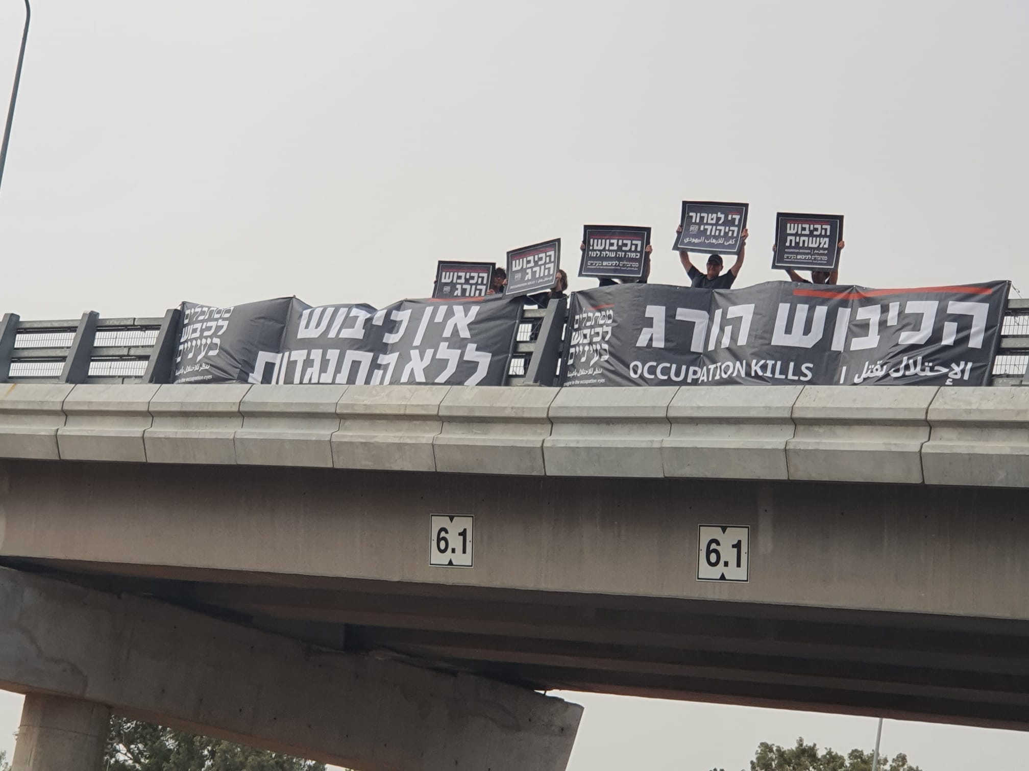 פעילים נגד הכיבוש עמדו על הגשרים 