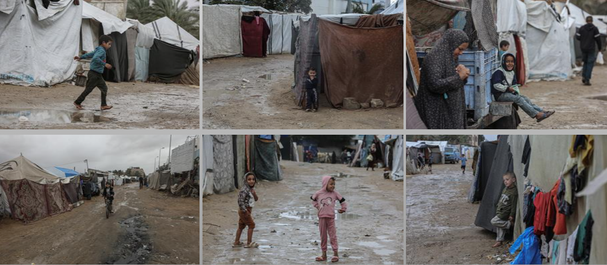 נזקי החורף ברצועת עזה: אוהלי עקורים הוצפו במי גשמים