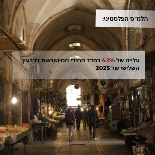 עלייה של 4.1% במדד מחירי הסיטונאות ברבעון השלישי של 2025.