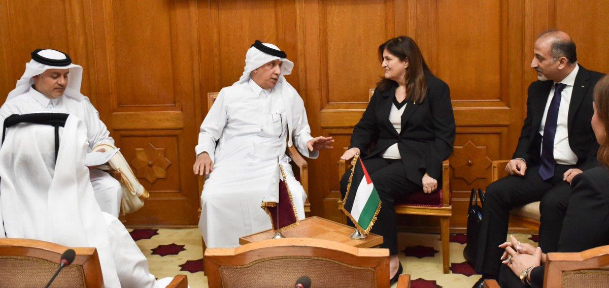 שרת החוץ הפלסטינית עדכנה את מקבילה הקטארי בהתפתחויות האחרונות בפלסטין