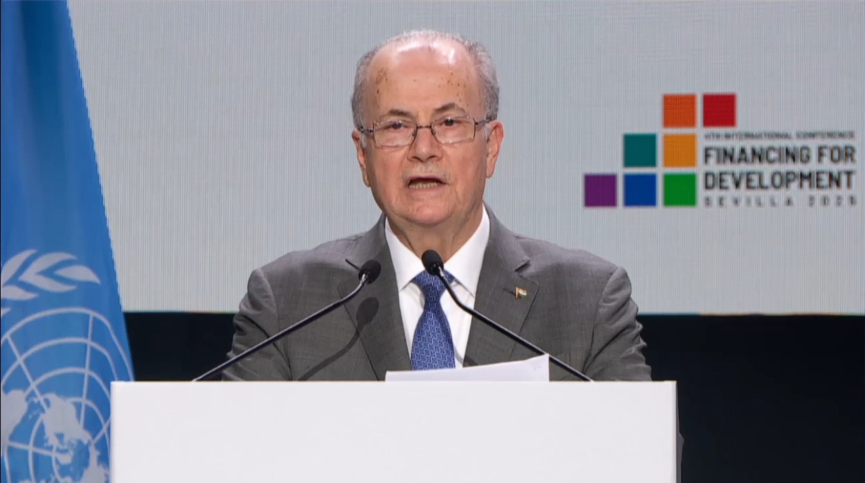 ראש הממשלה מוחמד מוסטפא בכנס הבינלאומי למימון פיתוח: "אין פיתוח בר־קיימא בלי סיום הכיבוש ושלום צודק"