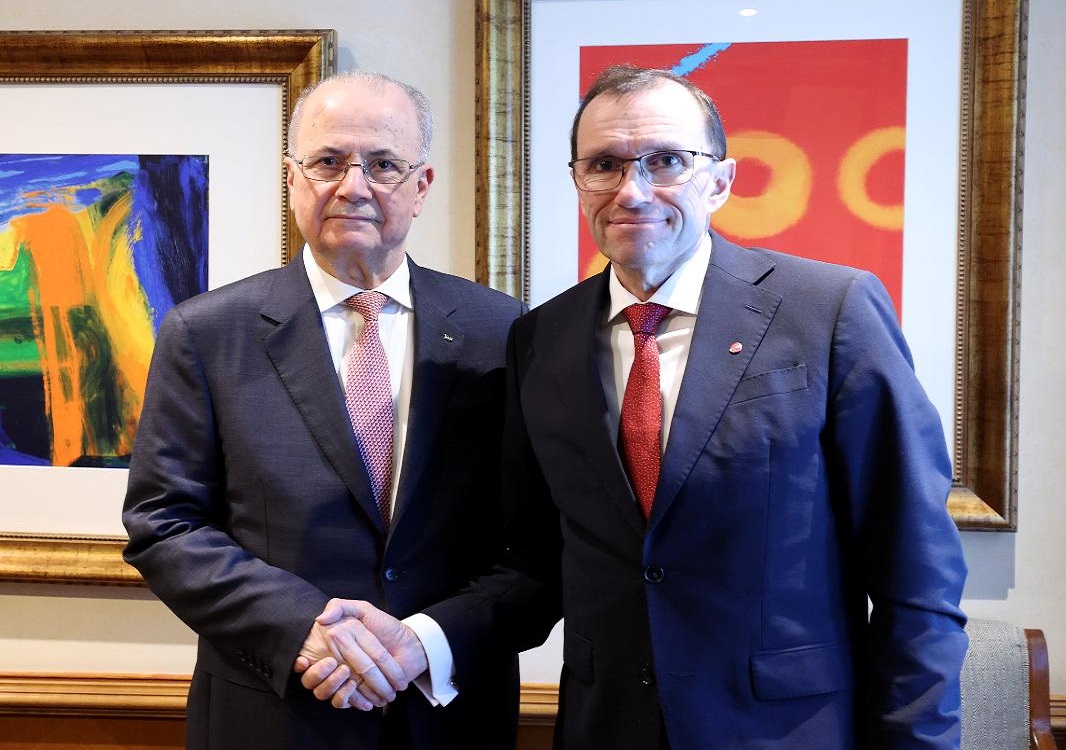 ראש הממשלה ושר החוץ מוחמד מוסטפא נפגש עם שר החוץ הנורווגי במדריד