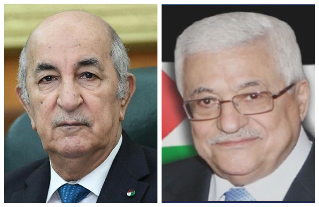 נשיא אלג'יריה בשיחה עם הנשיא עבאס: אנו עומדים מאחורי העם הפלסטיני