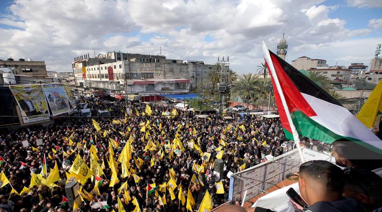אלפים השתתפו בצעדה בג'נין לתמיכה בכוחות הביטחון הפלסטיניים ובמנהיגות הלאומית